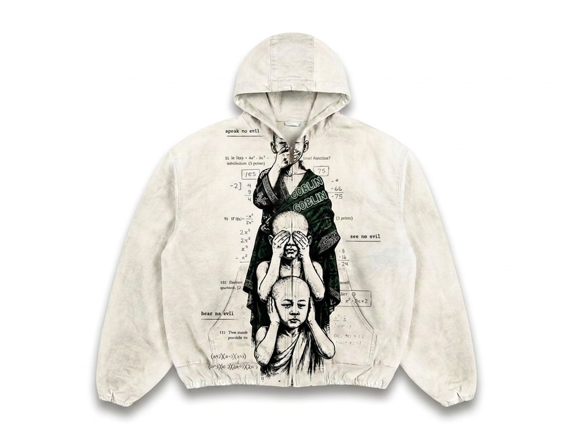 Zip hoodie, bone colorway